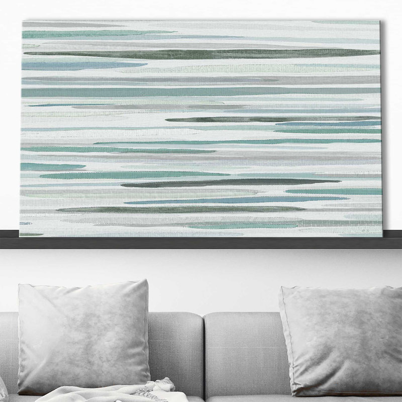 «Wind and Water I» par Susan Jill - Peinture, L 30 po x H 18 po, Toile tendue