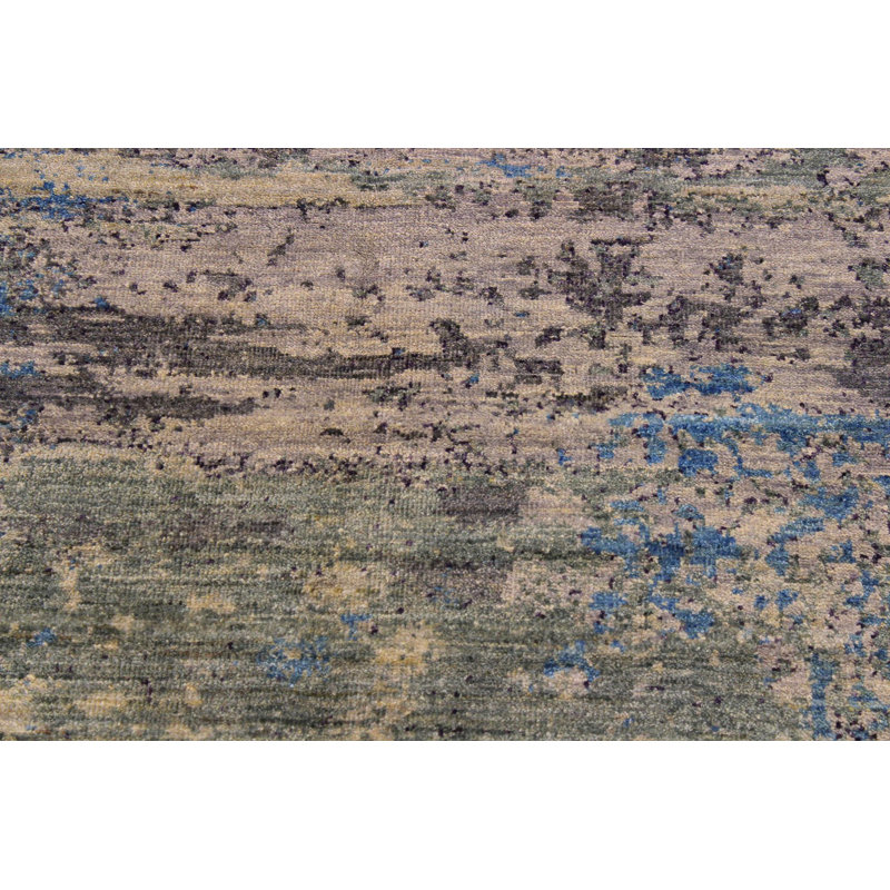 Mccarthy Oriental Handmade Hand-Knotted Rectangle 7'7" x 7'9" Wool in Gray