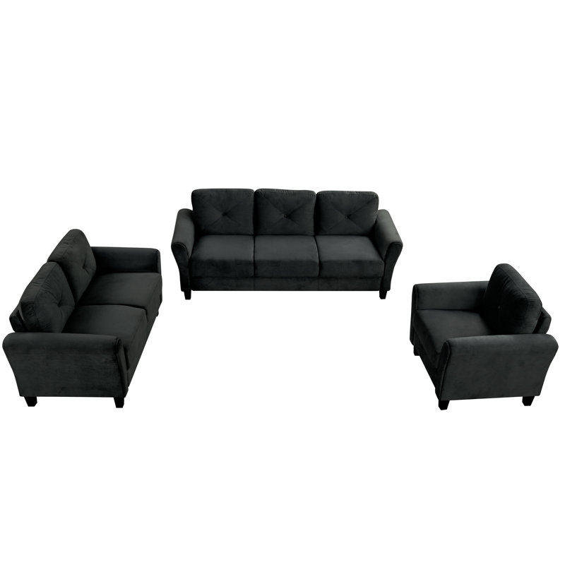 Couch Comfortable Sectional Couches set, Black
