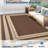Outdoor Area Rug 9' x 18' Reversible Waterproof Polypropylene Patio Mat with UV Fade Resistance and Corner Loops for Deck, Balcony, Camping or Beach Use-742022073-742022072