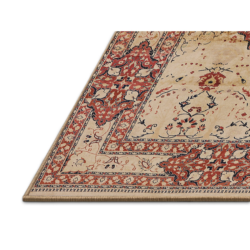 Tapis oriental ivoire / rouge, Rectangle 8 pi x 10 pi