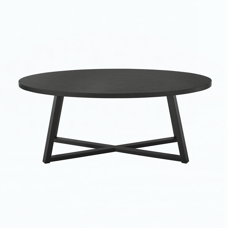 Table basse moderne en bois ovale, Noir