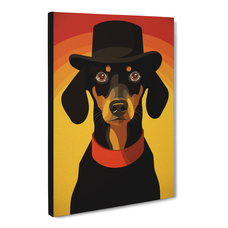 Dachshund Minimalism Art - Wrapped Canvas, 60cm H x 40cm W x 3cm D