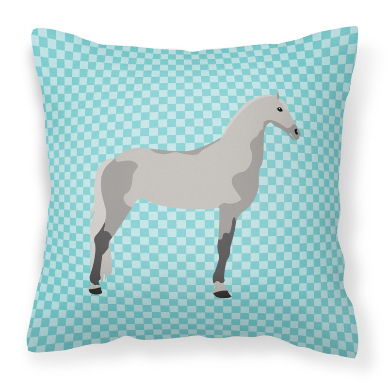 Coussin extérieur en tissu à contrôle cheval, Bleu, 18 po x 18 po