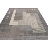 Distressed Homage Hand Knotted Wool Geometric Area Rug