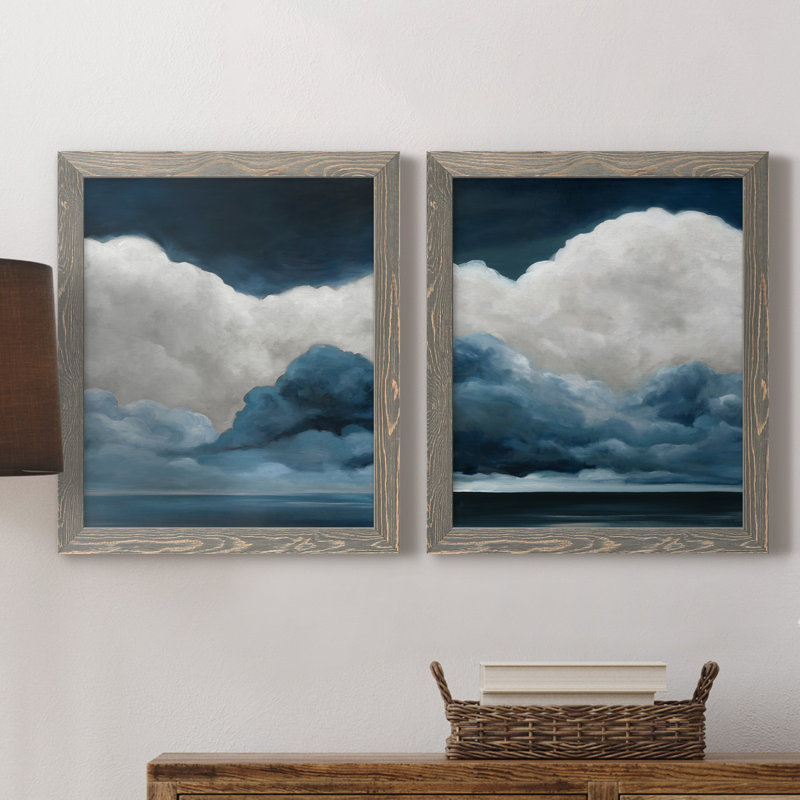 «Nature's Drama I», ensemble de 2 reproductions d'art, H 20 po x l 17 po x P 1 po, Toile avec cadre gris, Pas de tapis