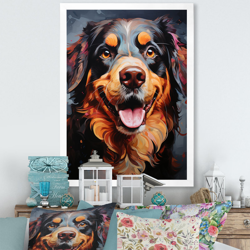 Bernese Mountain Majesty I sur toile, Cadre simple blanc, H 44 po x l 34 po x P 1,5 po