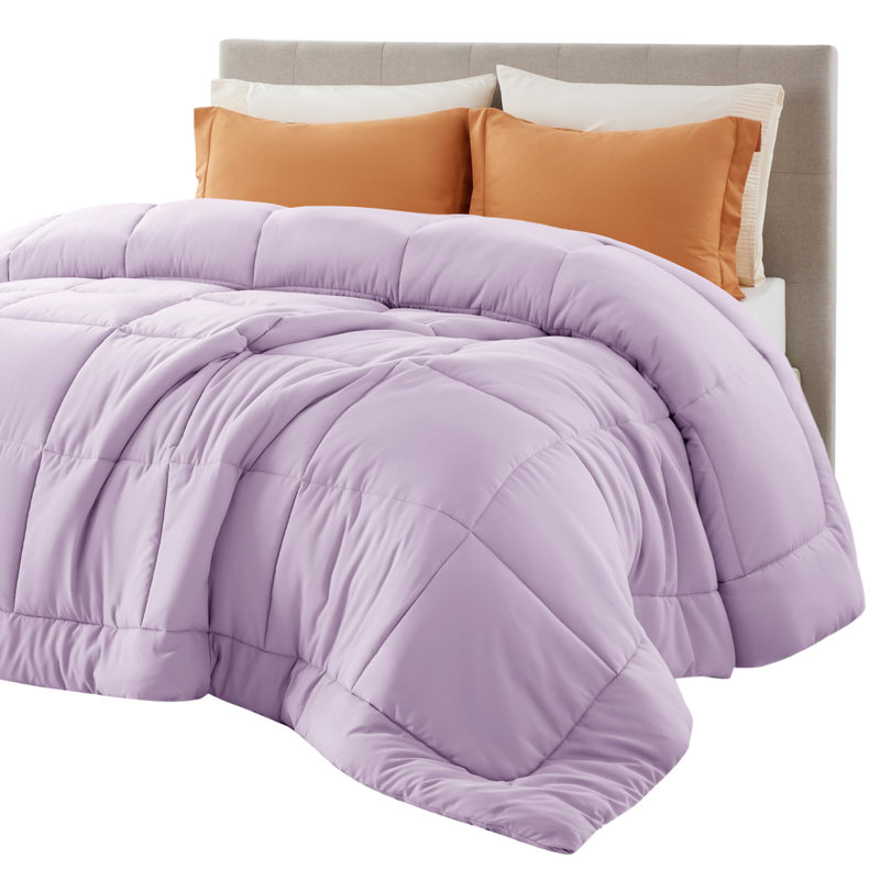 Bedsure Queen Box-Stitch Down Alternative Duvet Insert – Light Purple , All-Season Comforter, Queen Comforter, Light Purple