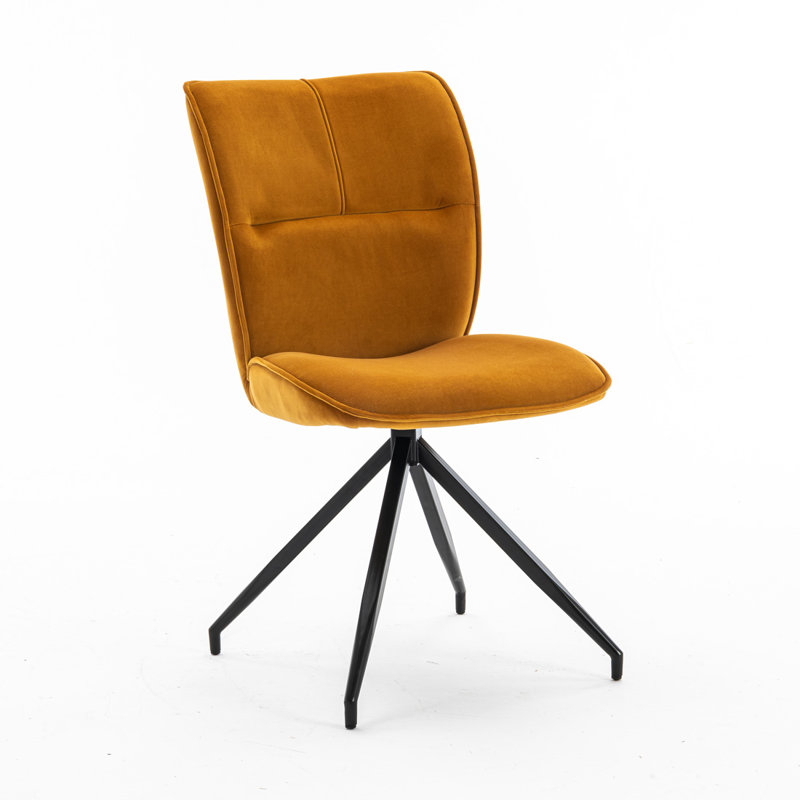 Fairgrove 49cm H Velvet Upholstered Side Chair, Mustard, 6