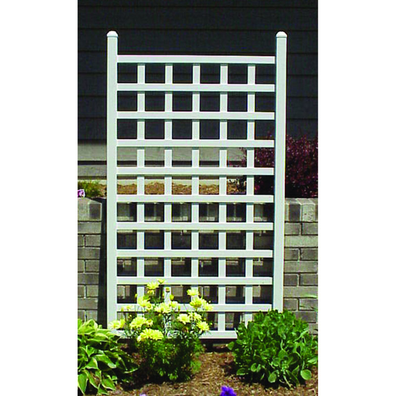 Dura-Trel White Vinyl Classic Grid Garden Trellis