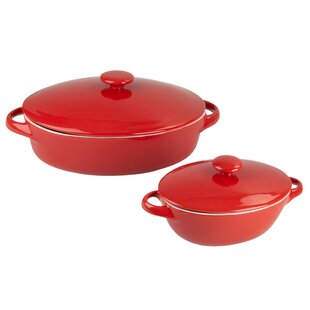 Crock Pot Artisan 2-Tone Cast Iron Round 4.7L Dutch Oven (Red)