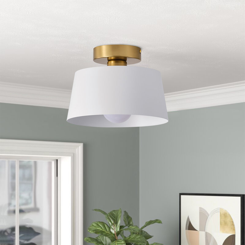 1-Lamp antique round dimmable iron ceiling light, Silver