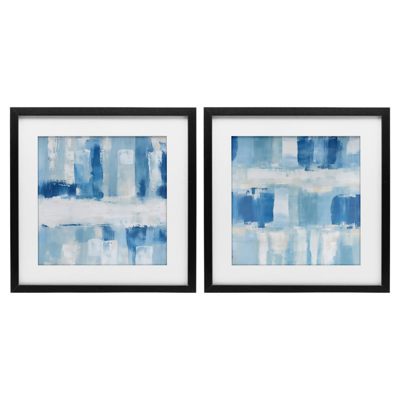 Ensemble de 2 reproductions encadrées sous verre doux Soft Visionars de Irena Orlov, H 13 po x l 13 po, Cadre noir minuit