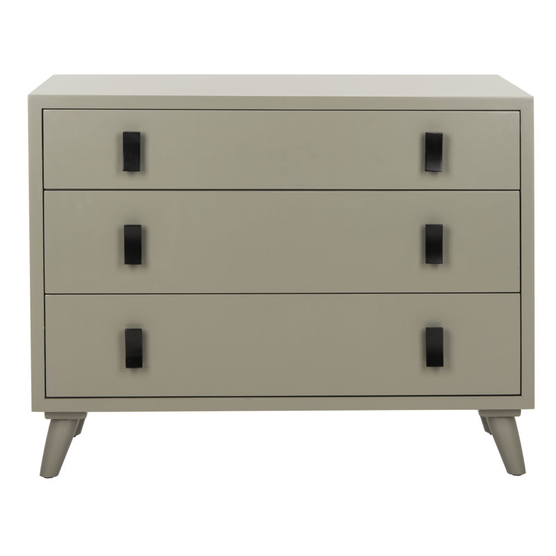 Commode anglaise 3 tiroirs Damanpreet, Gris foncé