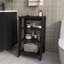 Étagère de salle de bain autoportante avec rangement ouvert Mcneal, noir-610256200