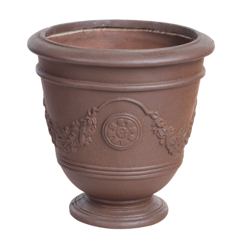 Crescen Handmade Planter, Rust, 17.72" H x 17.99" W x 17.99" D