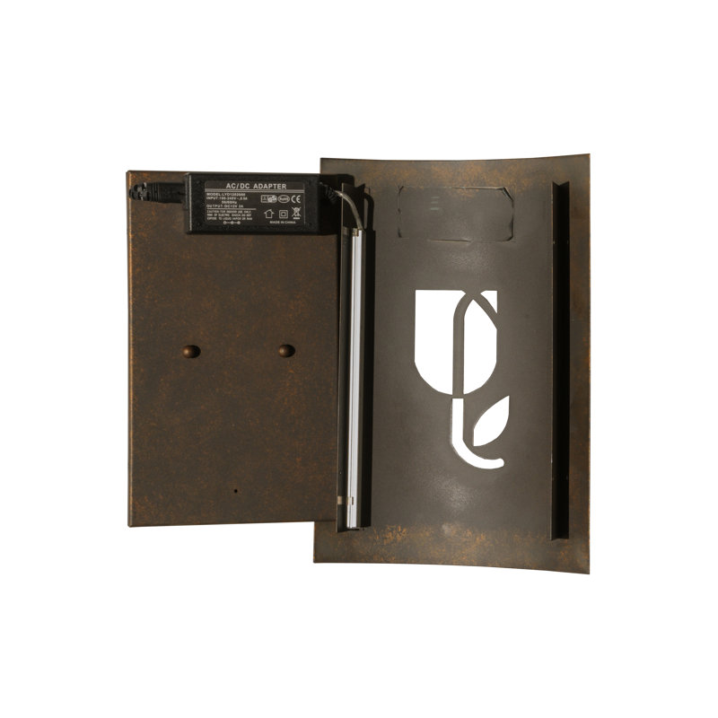 Country Inn Gold Metal LED Wall Sconce with Black Shade