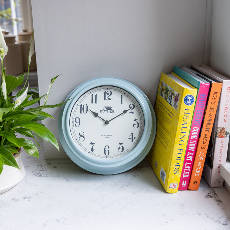Living Nostalgia 25.5cm Wall Clock, Blue