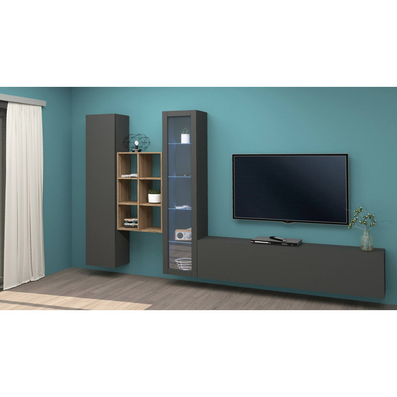 Candas Rectangle Accent Cabinet, Anthracite