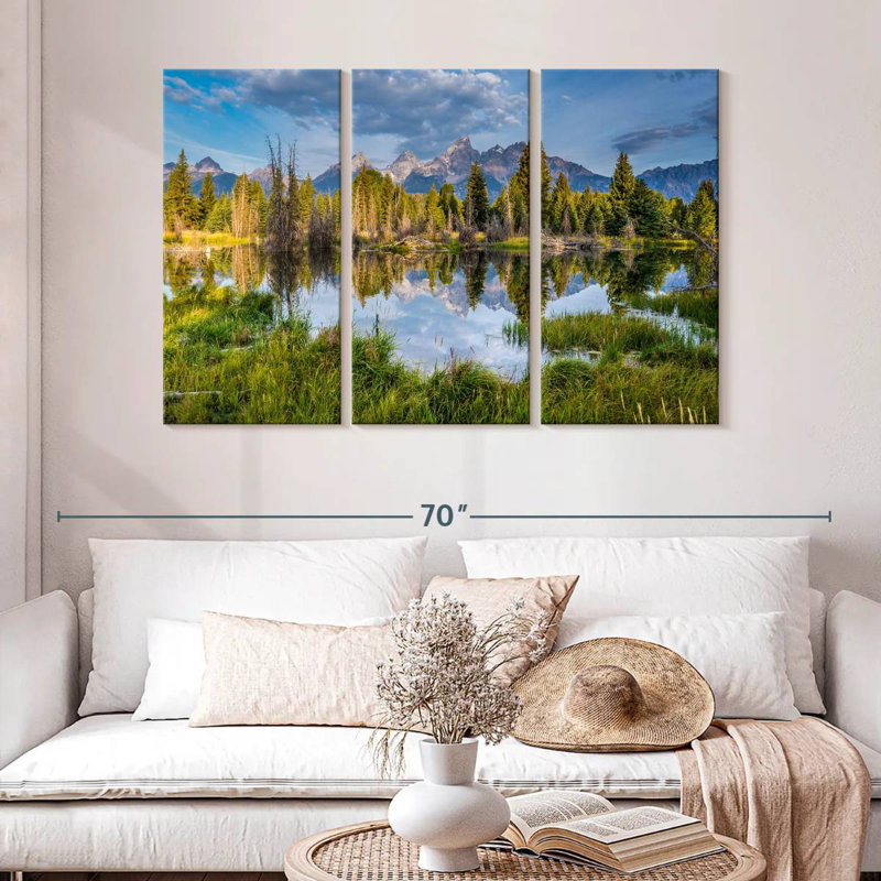 Alvord Grand Teton Mountain Scene, 32" H x 50" W