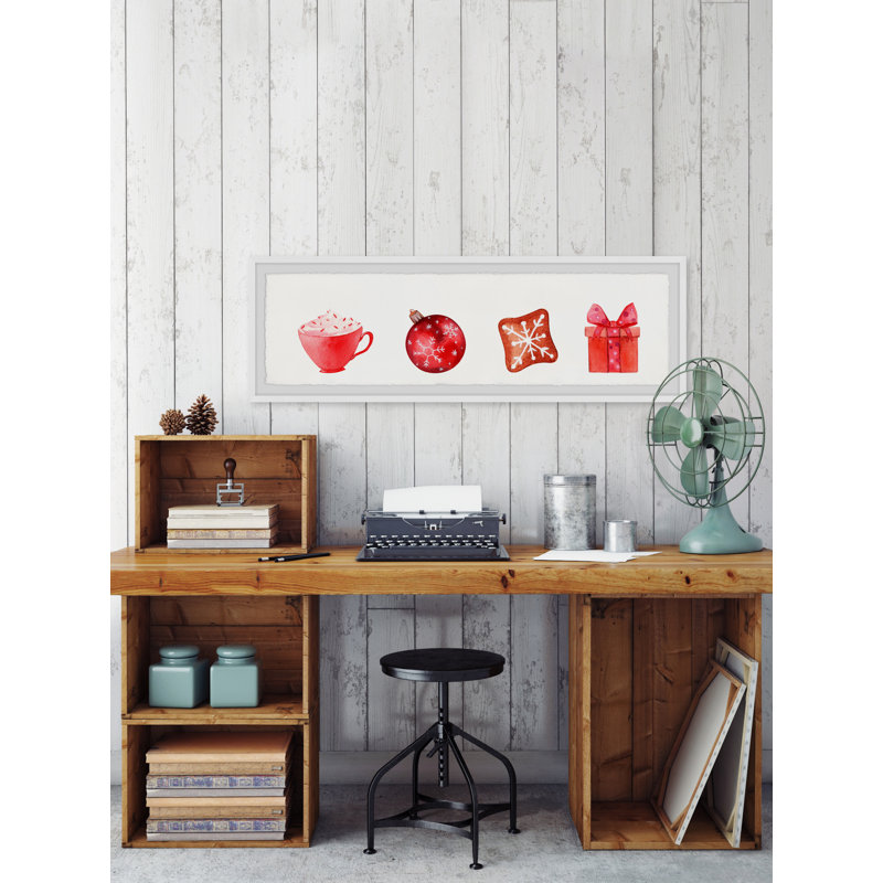 Christmas Time - Single Picture Frame Panoramic Painting, 25cm H x 76cm W x 3.81cm D