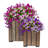 Harmann 2pc Assorted Square Anthracite Acacia Wood Planter Box with Liner - Gray-1192256698