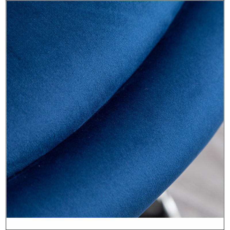 Fauteuil d'appoint pivotant en velours capitonné, Bleu