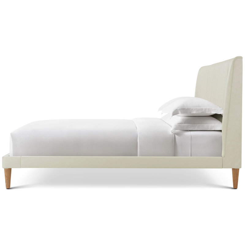 Kyoto Leather Bed, White, King