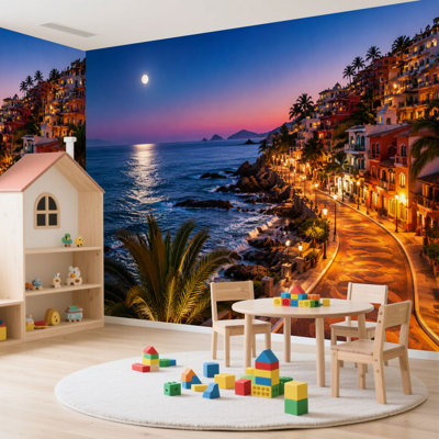 Papier peint adhésif mural en bord de mer Mazatlan Sinaloa, Mexique, papier autocollant amovible, décoration murale pour salon, chambre à coucher H 100 po x l 144 po