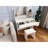 One Drawer Dresser Vanity Table With Adjustable Mirror, Storage For Makeup Items, Matching Stool, Compact Size, Ancient White Finish, Particle Board + , 66.14 Lb Weight Mirror Drawer, Spacious