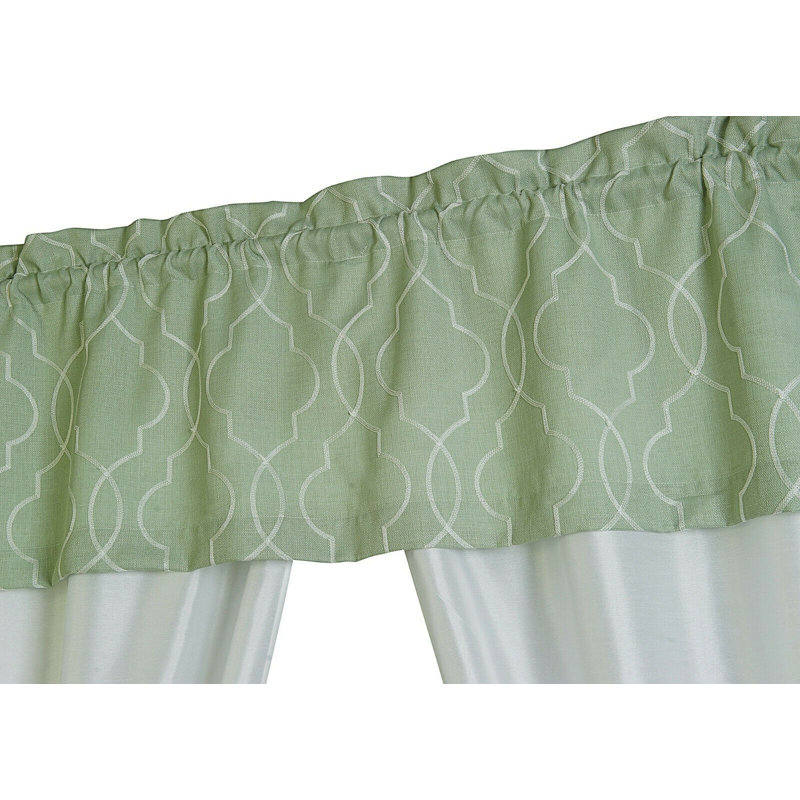 Semi Sheer Curtain, Silver/White