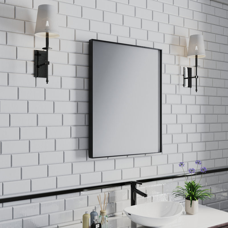 Miroir mural Earsell, 36 po x 28 po, Noir
