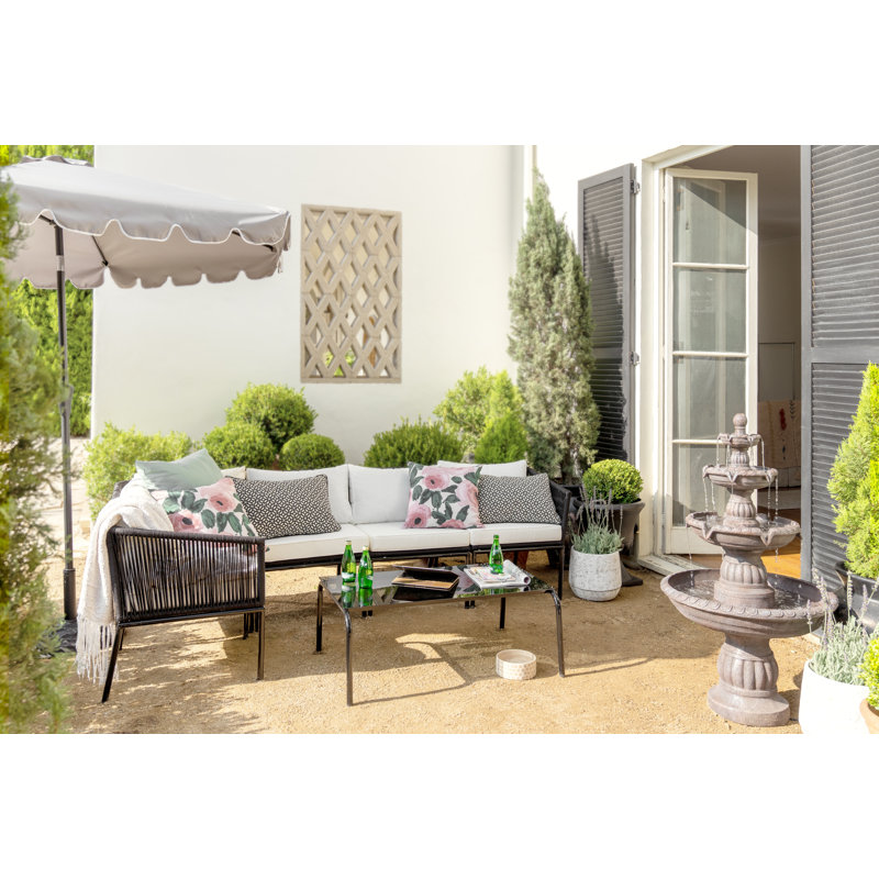 Pot de fleurs rond en ciment Camryn, H 12,4 po x l 12,2 po x P 12,2 po