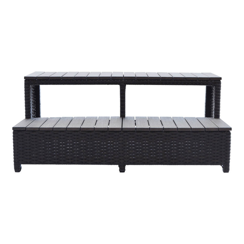 Wicker Spa Steps, 43cm H x 114cm W x 56cm D