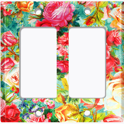 Patterned 2 - Gang Toggle Light Switch Standard Wall Plate