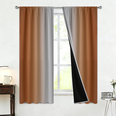 Rideaux obscurcissant 100% obscurcissant avec passe-tringle Ombre pour chambre à coucher et salon