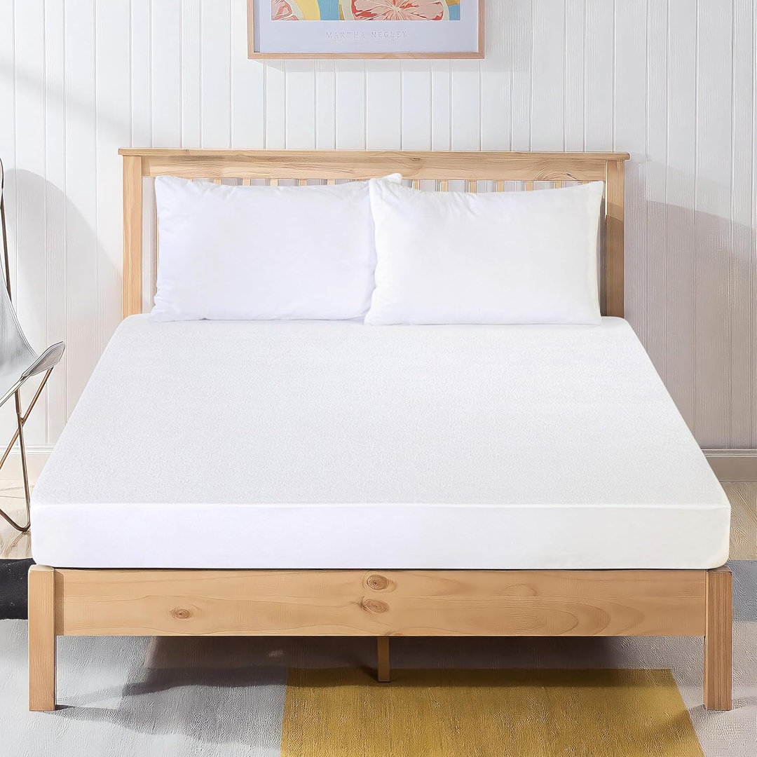 B&Q - Terry Towelling Waterproof Mattress ProtectorHypoallergenic 100% PolyesterDeep Fitted 30Cm Pocket - Image 5