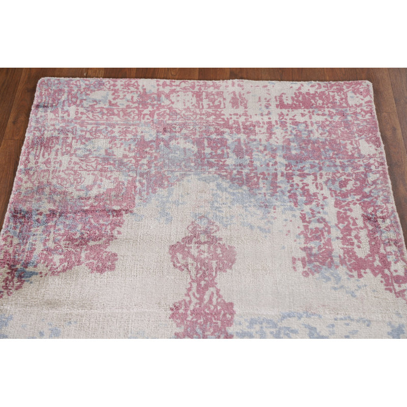 Handmade Abstract Runner Rug 3x8
