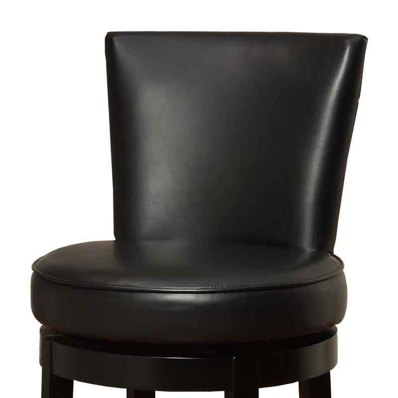 Alesja Swivel Counter or Bar Height Armless Bar Stool with Footrest in Faux Leather and Black Wood, White/Black Zebra