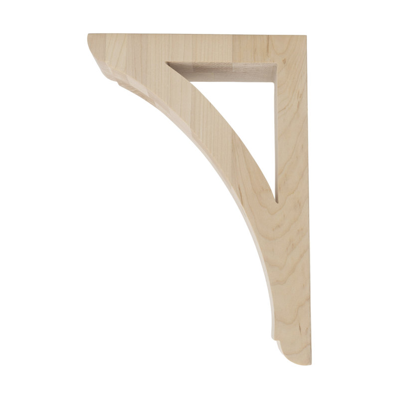 10 in Unfinished Solid Hard Maple Traditional Wood Corbel