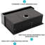 Tablier de cuisine en acier inoxydable à tablier frontal noir 33 po-124185517-124185520