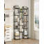 Vertical Shoe Rack, Shoe Shelves, Wood Shoe Organizer for Closet, Entryway, Shoe Tower for Small Spaces, Free Standing, Adjustable, with 2 Hooks-1994503924-1987207112