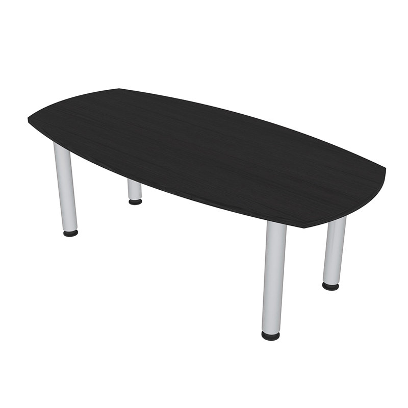 Table de conférence Pavert, L 60 po x l 36 po, Cyprès noir, Nickel brossé