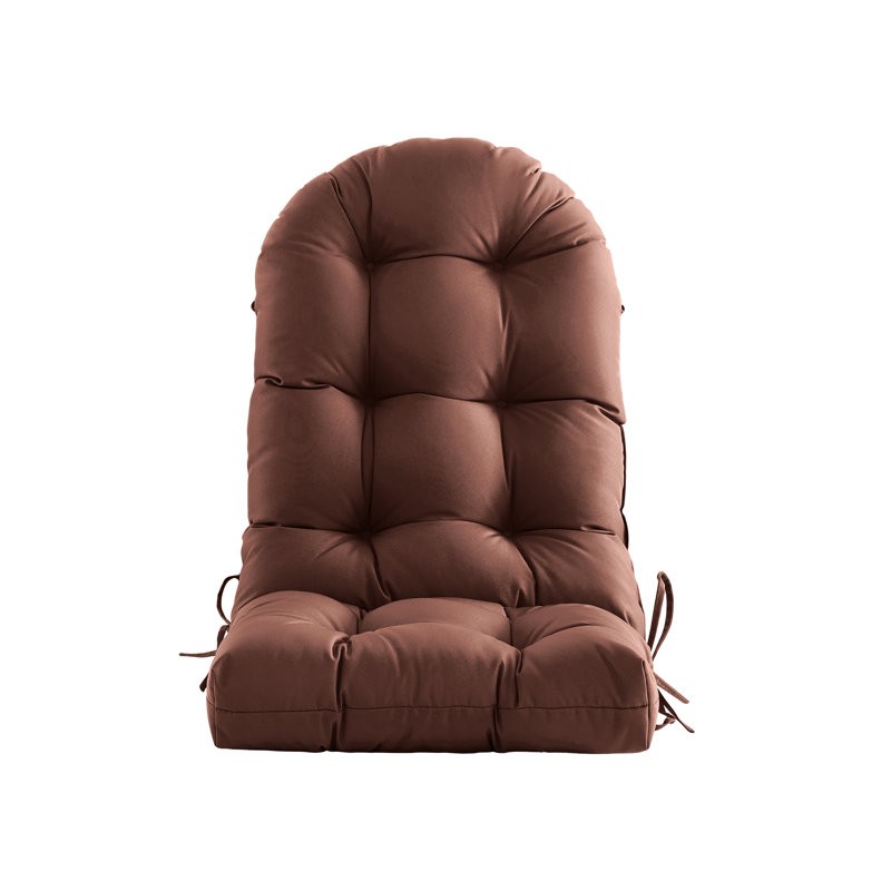High-Back Seat Cushion - Waterproof Outdoor Adirondack Chair Cushion For Patio Furniture With Tie, Vibrant Color, Premium Elastic Padding, Multi-Scenario Use,Dark Brown