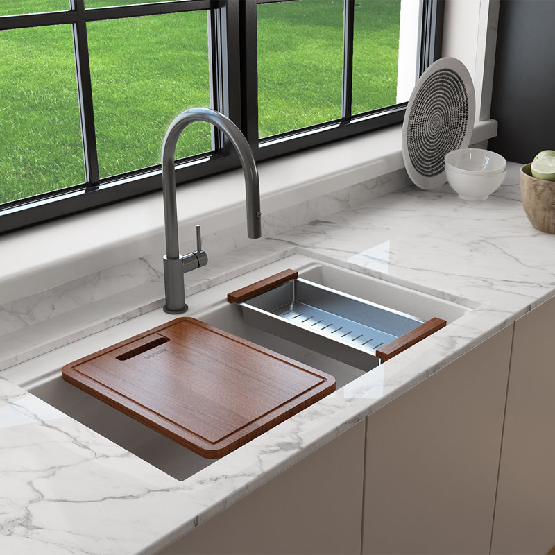 Baveno Lux 34'' L Single Basin Kitchen Sink