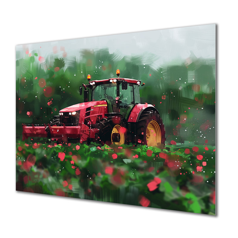 Summer Farming Tractor Fields - Farm Wall Decor, No Framed, Metal, 30'' H x 40'' W