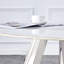 Table luxueuse en pierre frittée de 42 po: plateau durable de 0,45 po + pieds en acier de 6 po, capacité de 350 lb, surface veinée blanche / grise résistante aux taches et à la chaleur - Design minimaliste moderne