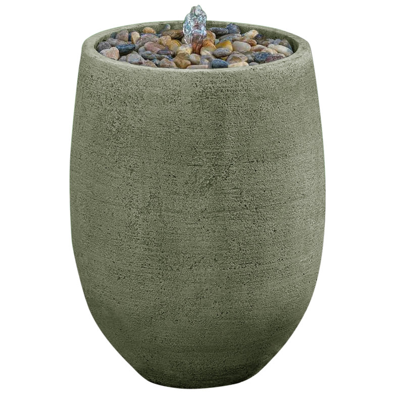 Yayla Hand Crafted Weather Resistant Column Fountain, 22'' H x 15.5'' W x 15.5'' D, Copper Bronze