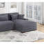 Canapé modulaire moderne à 2 pièces en tissu velours côtelé gris foncé-2046923173