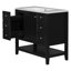 Meuble-lavabo simple 36 po avec plateau en céramique Mahpiya-972746649
